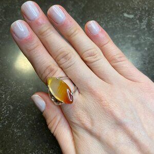 Natural Agate Ring Size 10